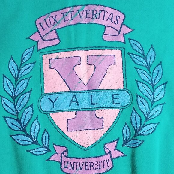 Vintage 90s Yale University Seal Emblem Crewneck Sweatshirt - Picture 1 of 7